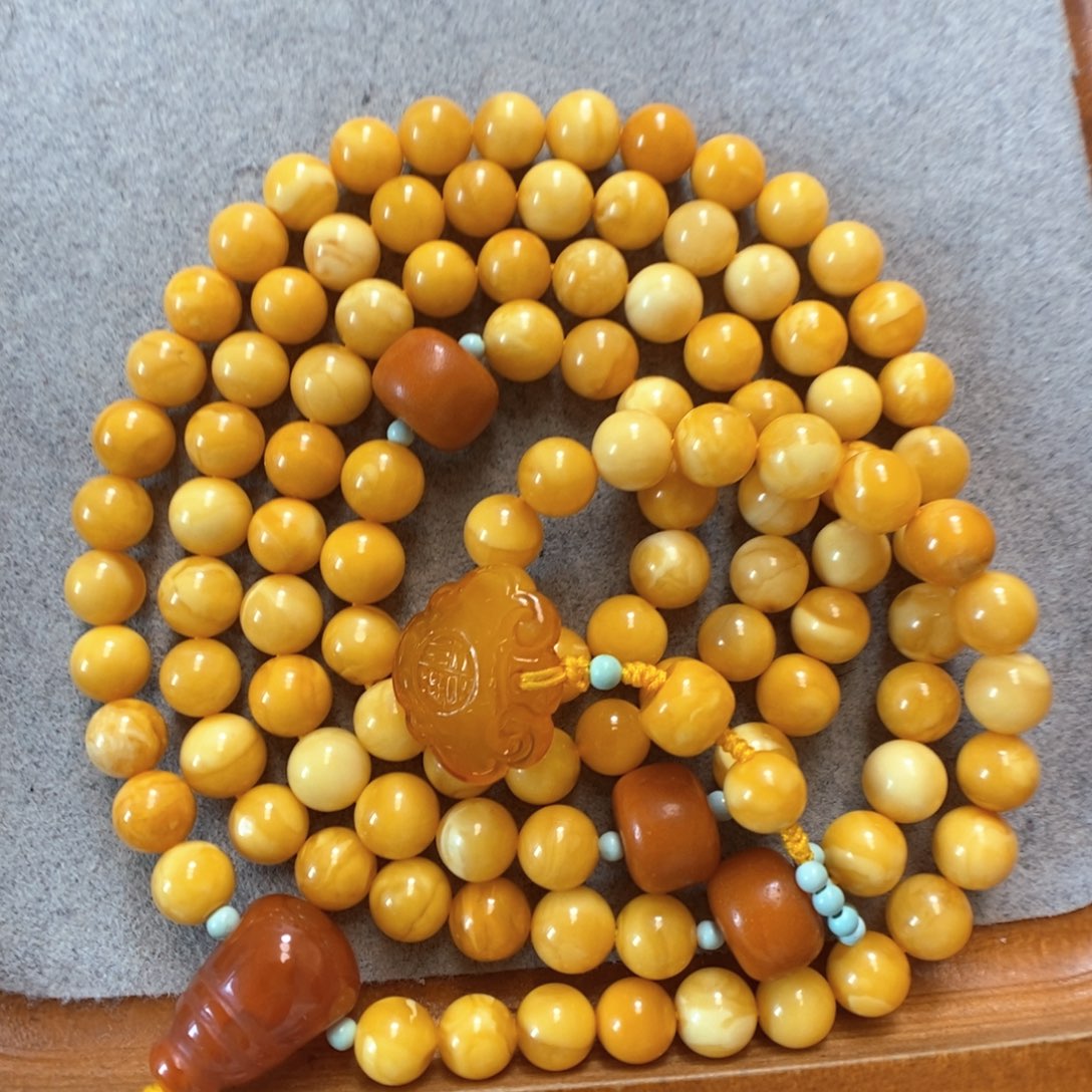 未镶嵌项链蜜蜡蜜蜡108