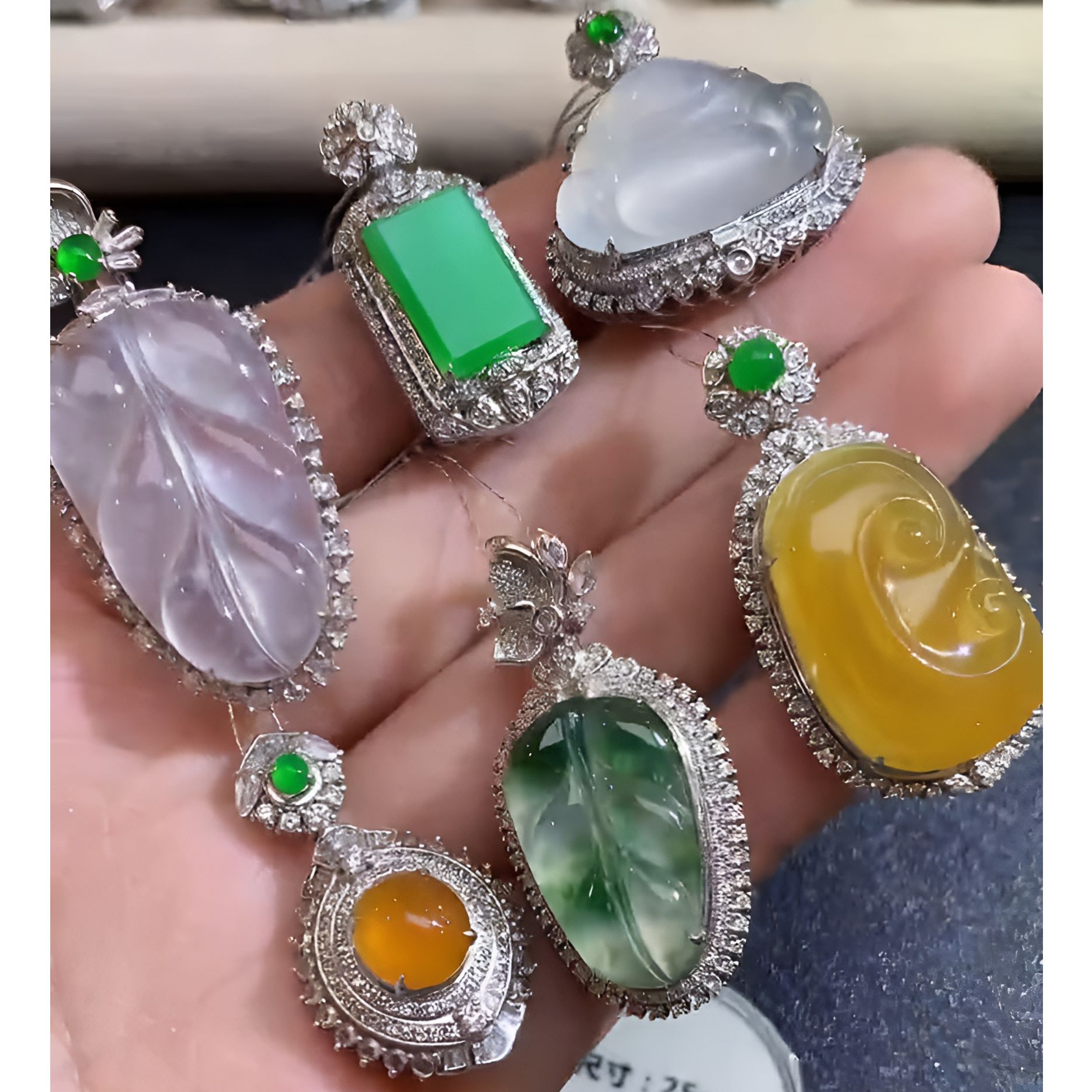 玥集珠宝 18K金 翡翠吊坠合集 （不含链）多样性发货一件 XLN