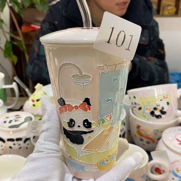 杯景德镇釉下彩手绘