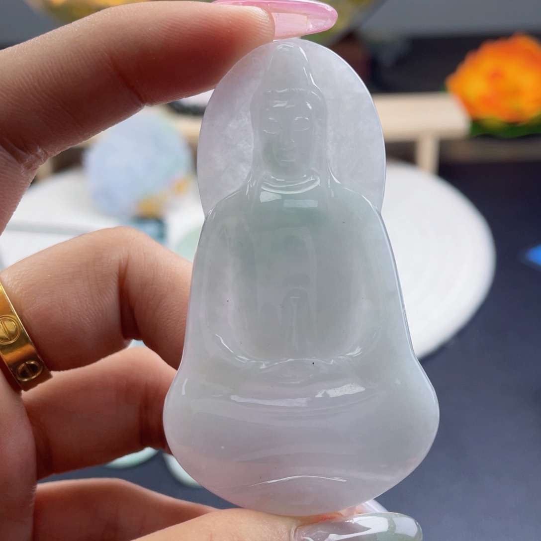 翡翠未镶嵌颈饰天然翡翠观音