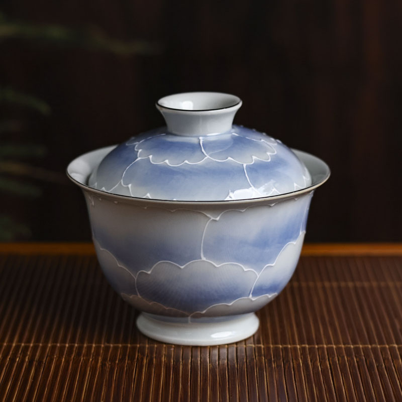 【老王】天空蓝-央禾-盖碗(150ml)（Q4788）