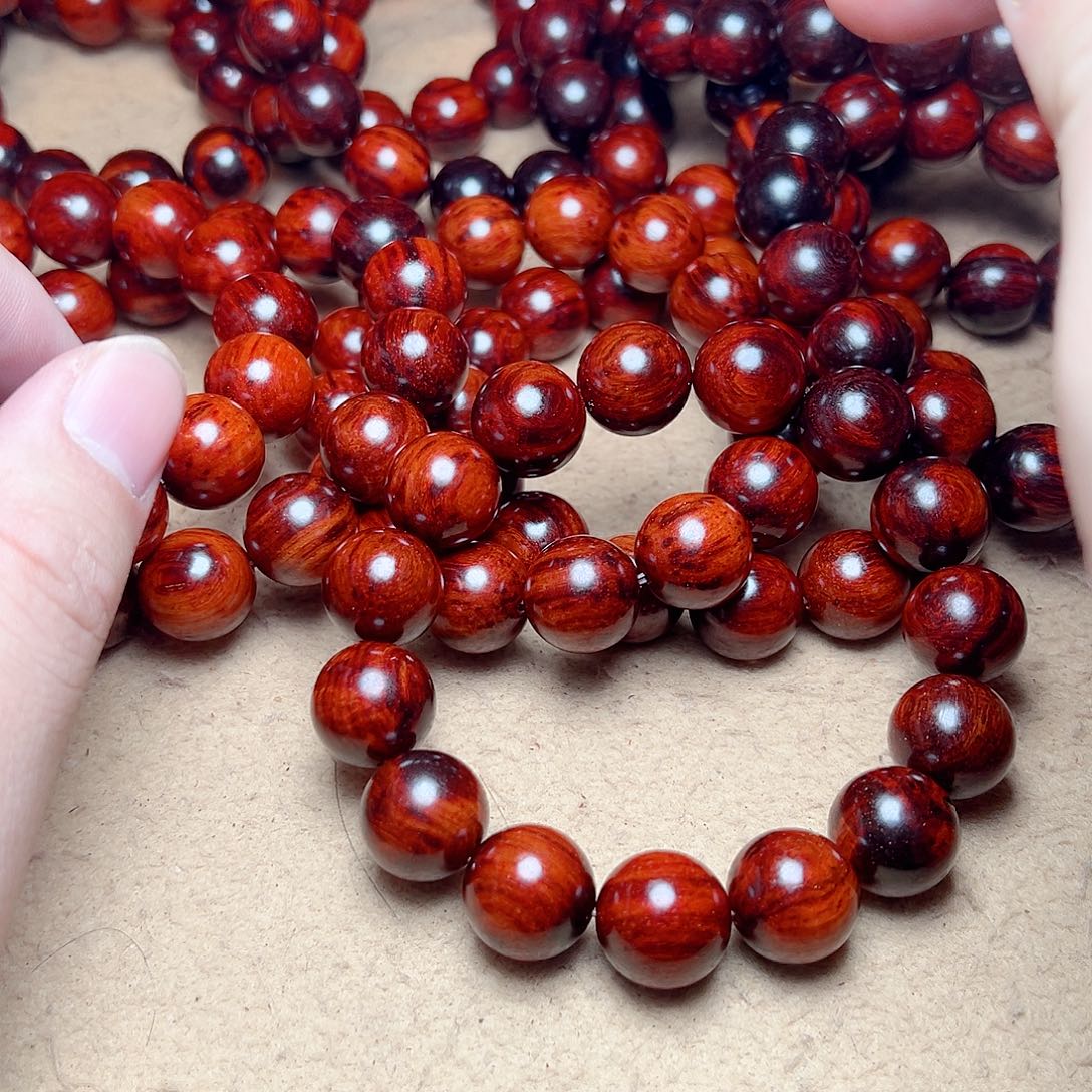 小叶紫檀手串/手链15琴料芝麻纹珍藏级