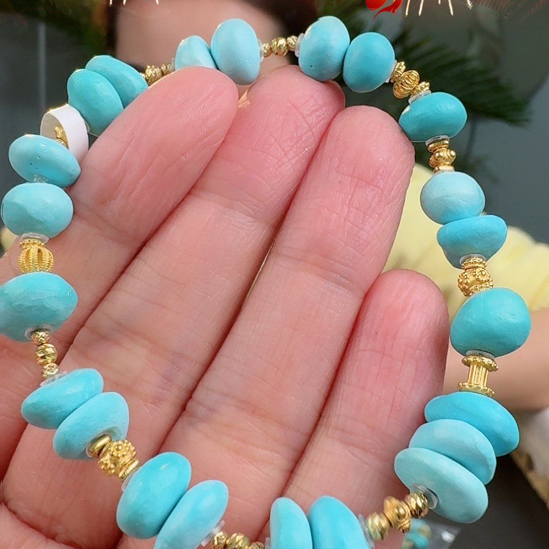 绿松石珠宝奇石18K金镶嵌