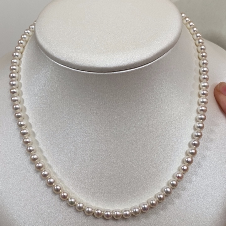 淡水珍珠颈饰银S925镶嵌5.5小米链