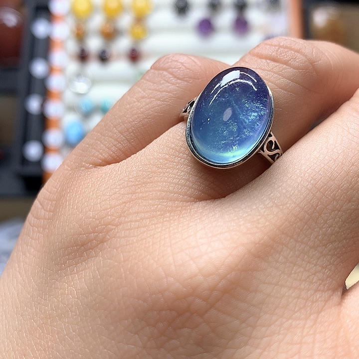 水晶水晶戒指银S925镶嵌