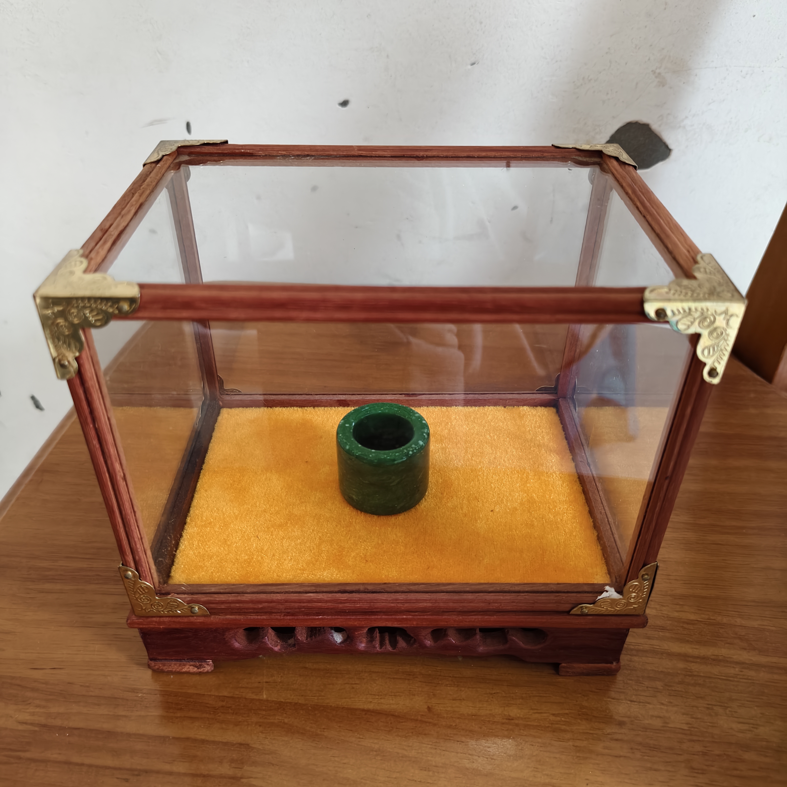 BZ绿 室内摆件把玩件展柜装饰品展示盒仿古工艺品盒子