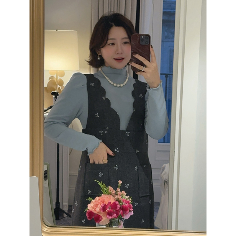 【DIS 定制】【碎花手册】背带连衣裙收腰波边碎花裙Z525Q18875