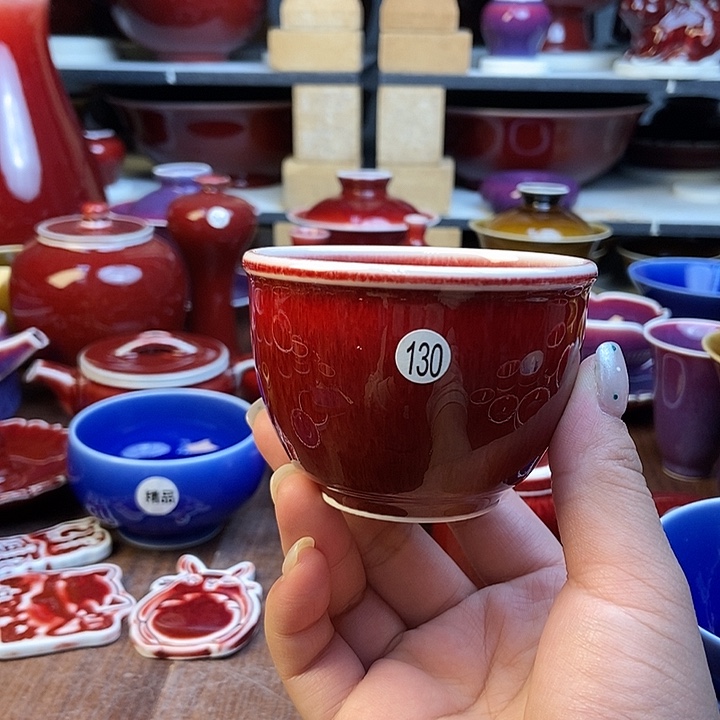 陶瓷景德镇名陶雅玩原矿郎红