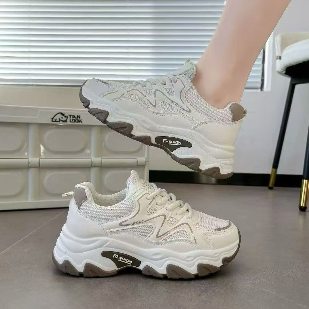 新款时尚潮流休闲百搭厚底老爹鞋增高透气低帮运动鞋子