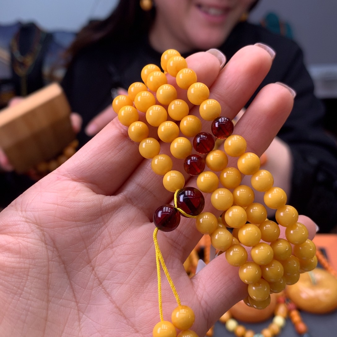 蜜蜡手串未镶嵌天然