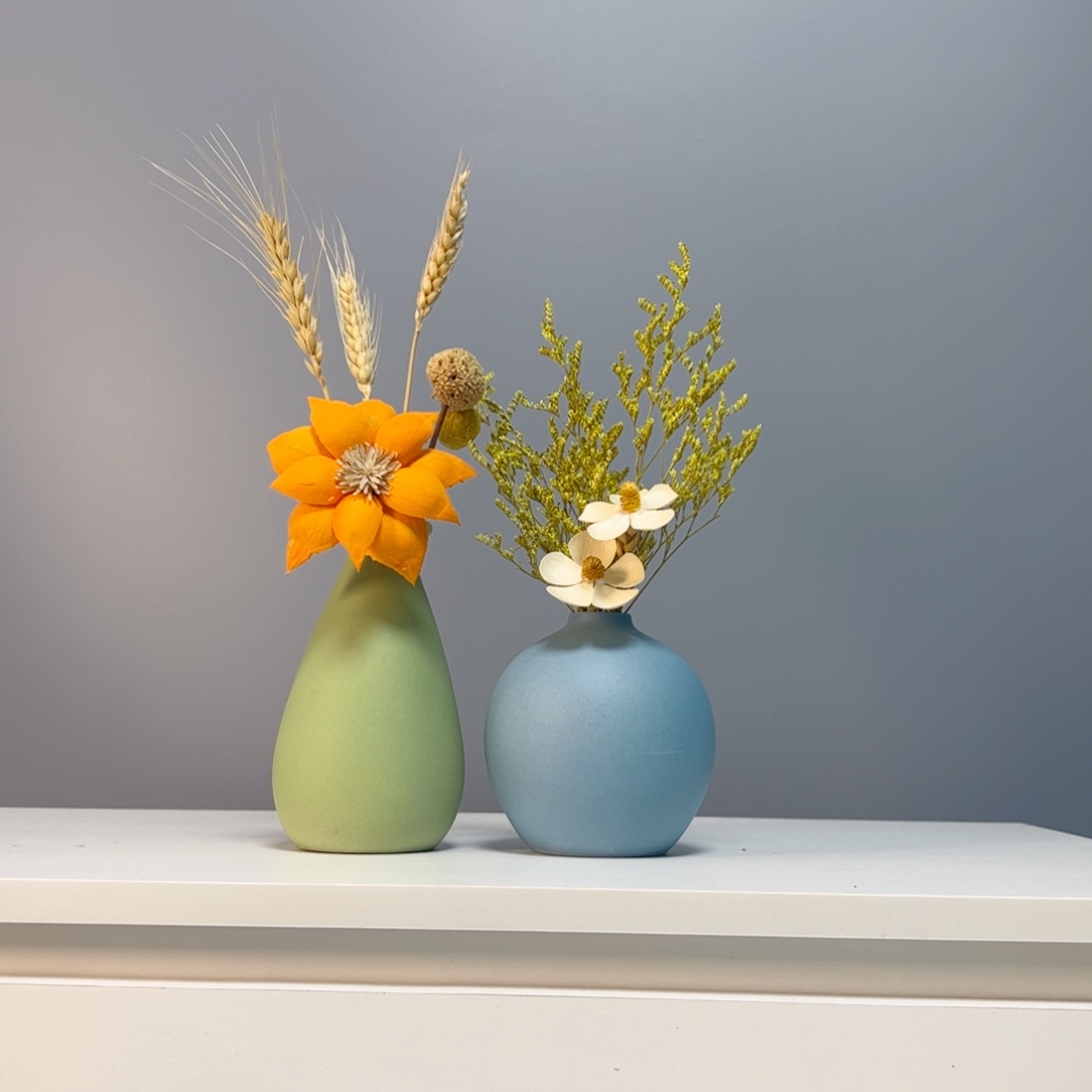 陶瓷花瓶景德镇手作陶瓷花瓶摆件无孔