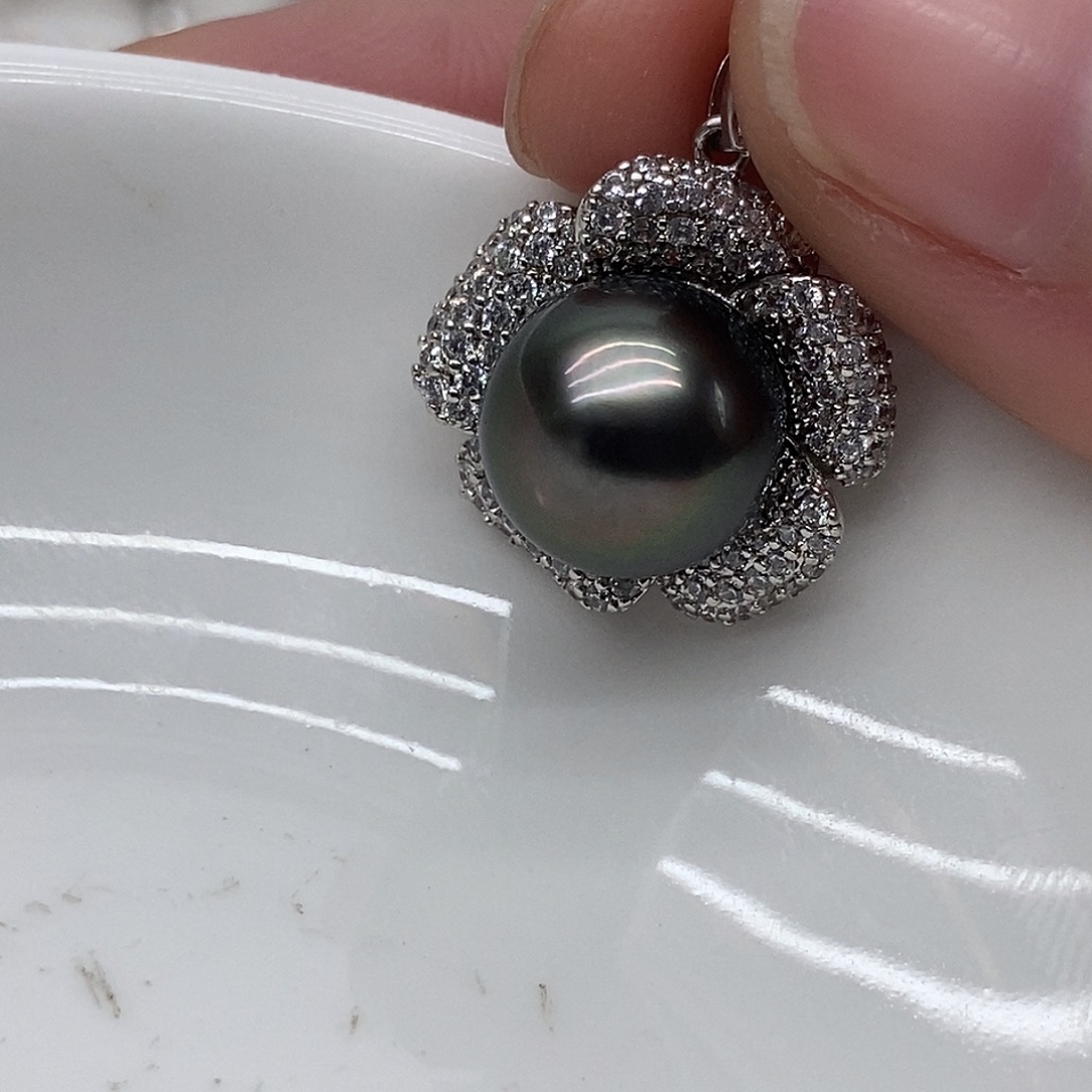 吊坠(不含链)海水珍珠银S925镶嵌