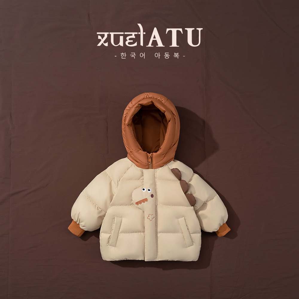 儿童白鸭绒羽绒服冬季新款时尚可爱连帽加厚小童保暖羽绒服外套