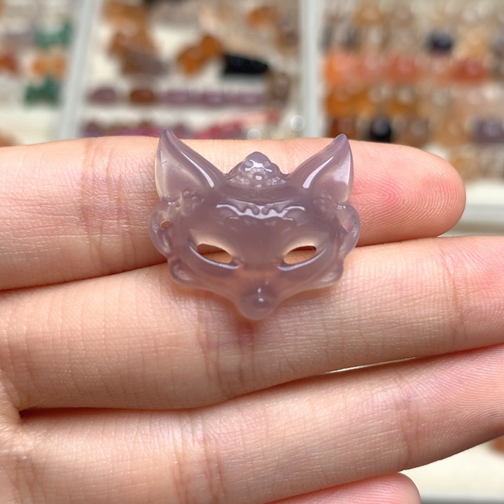 玛瑙/玉髓未镶嵌玛瑙狐狸面具