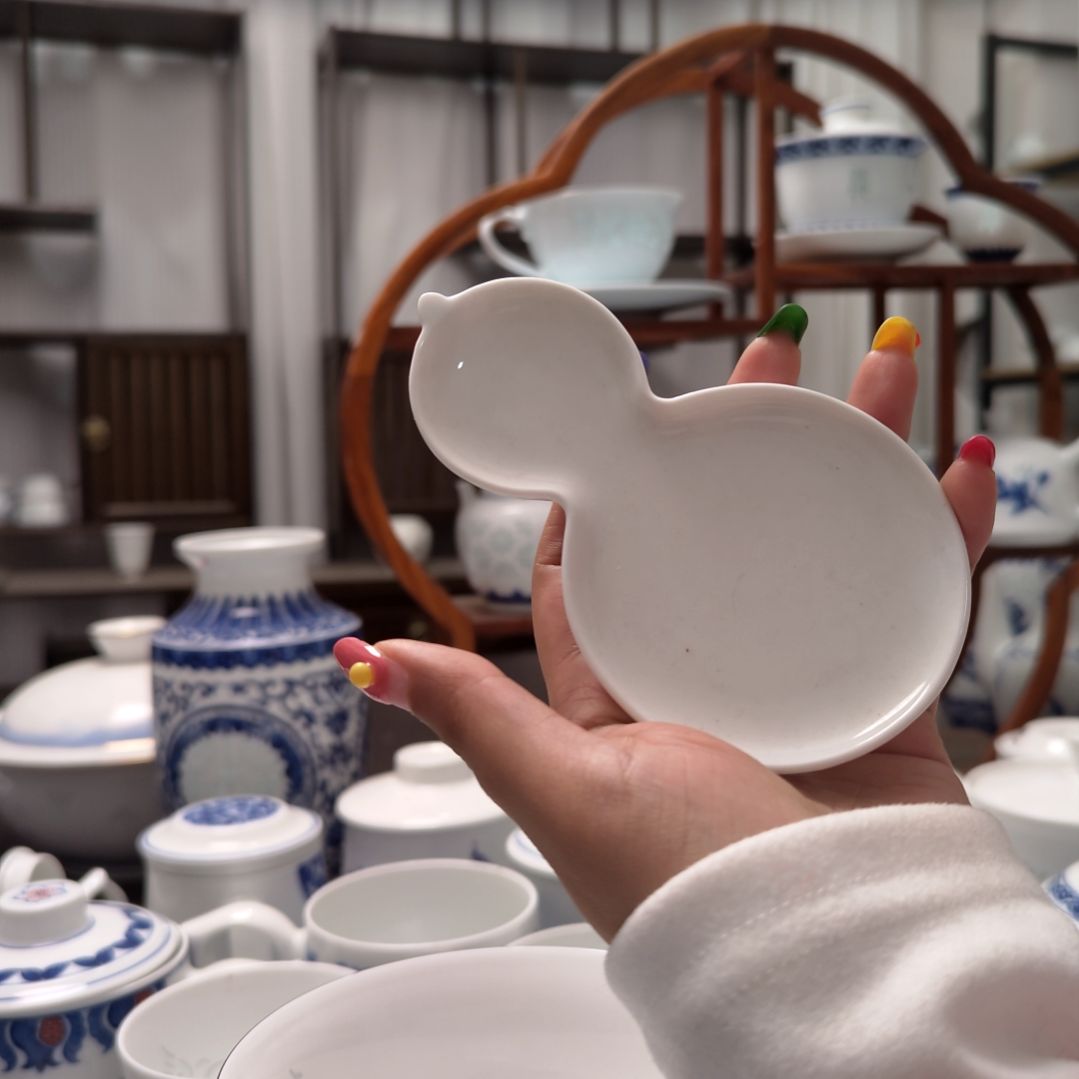 陶瓷葫芦味碟两只装