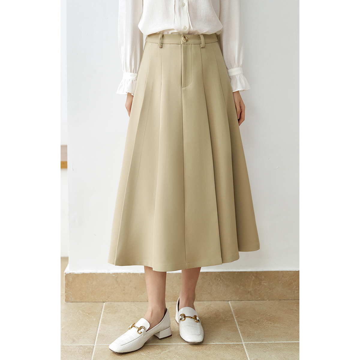 【达人专属】朗文斯汀优雅法式百褶半身裙DTYQ4101C21023