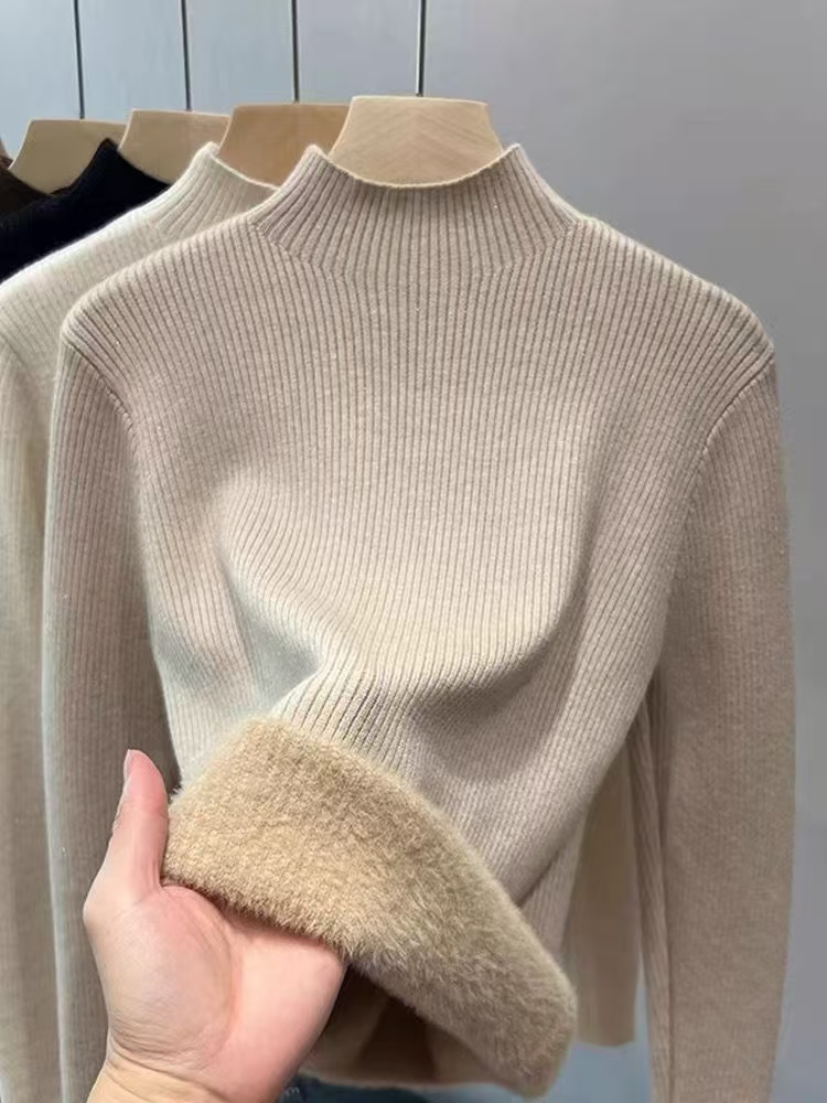 毛衣保暖轻熟风纯色冬季