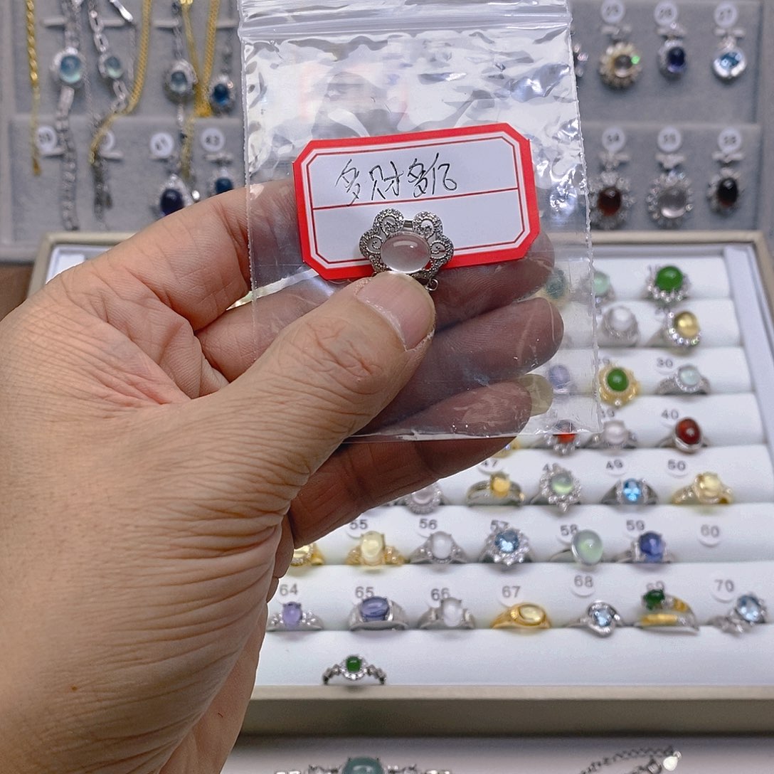 托帕石戒指银S925镶嵌