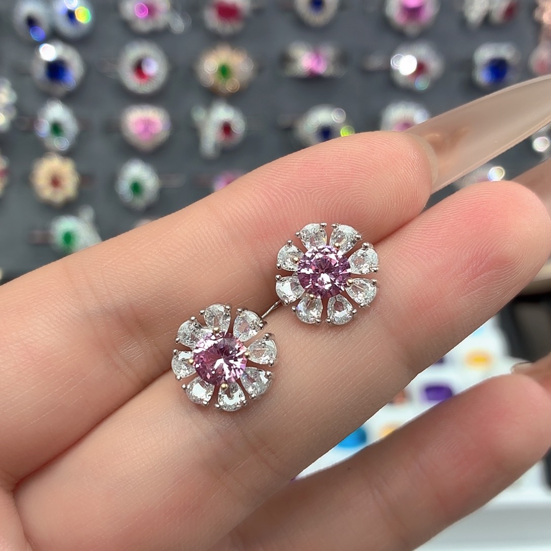 925银培育帕帕拉恰色粉蓝宝