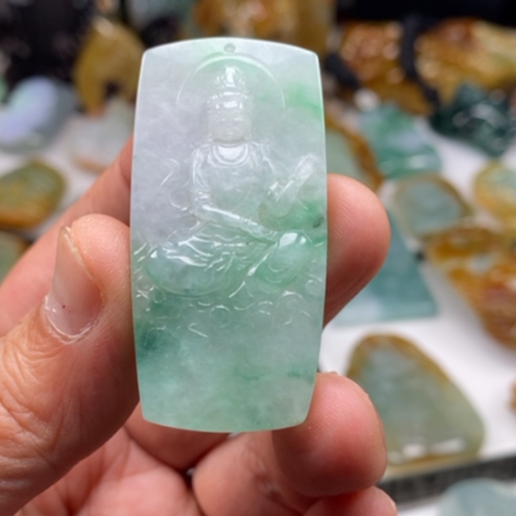 【闪购商品】翡翠颈饰未镶嵌缅甸翡翠A货吊
