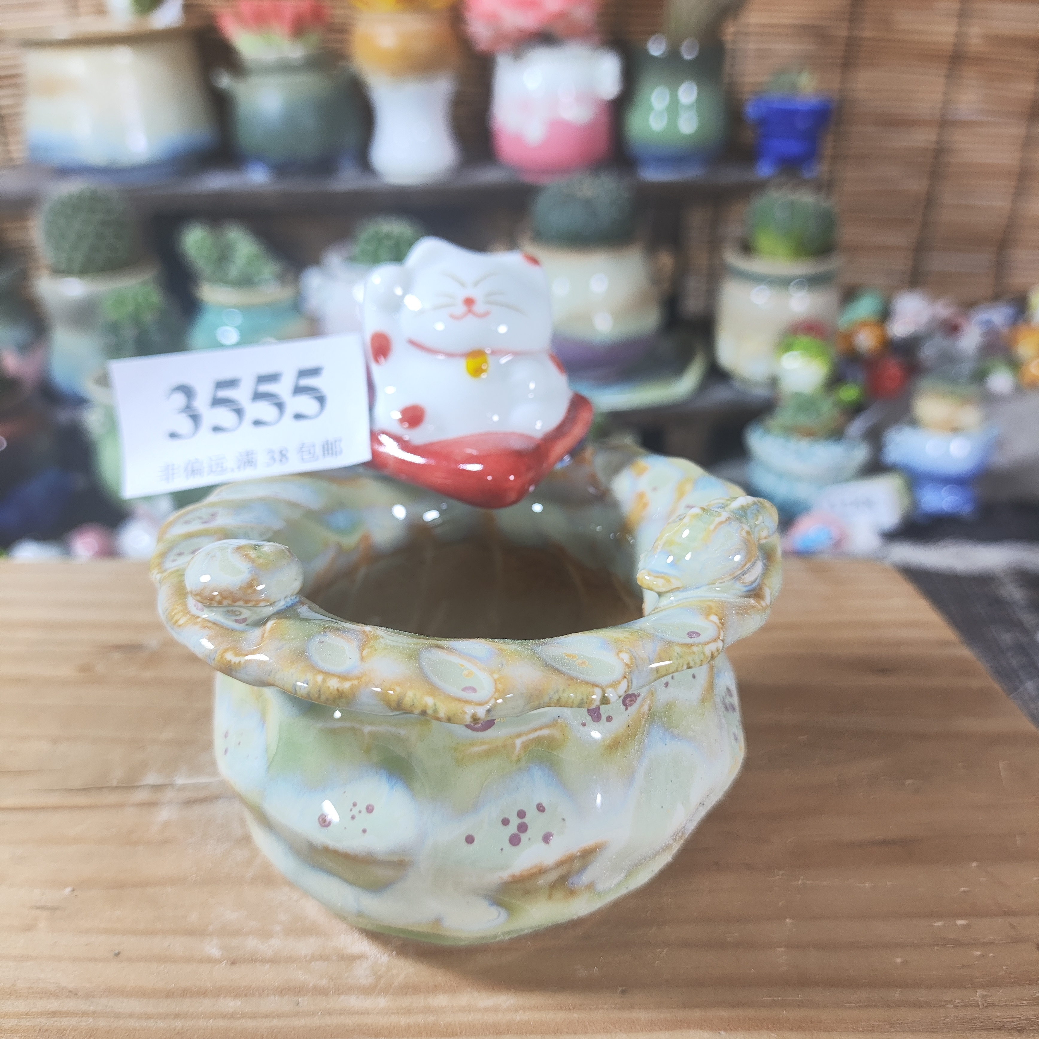 口4高5，3555手工创意多肉花盆摆件迷你多景德镇纯手工制做