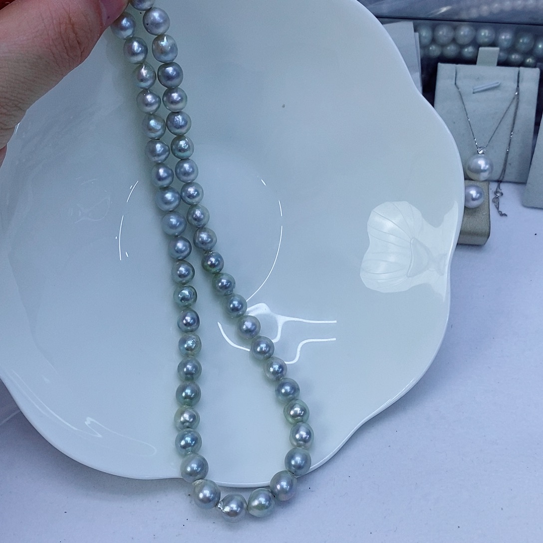 海水珍珠银S925镶嵌颈饰