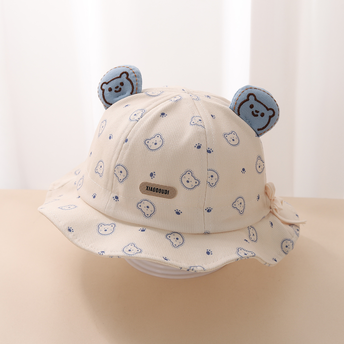 婴儿帽子秋季宝宝渔夫帽可爱男童防风帽女宝遮阳帽可调节盆帽春天