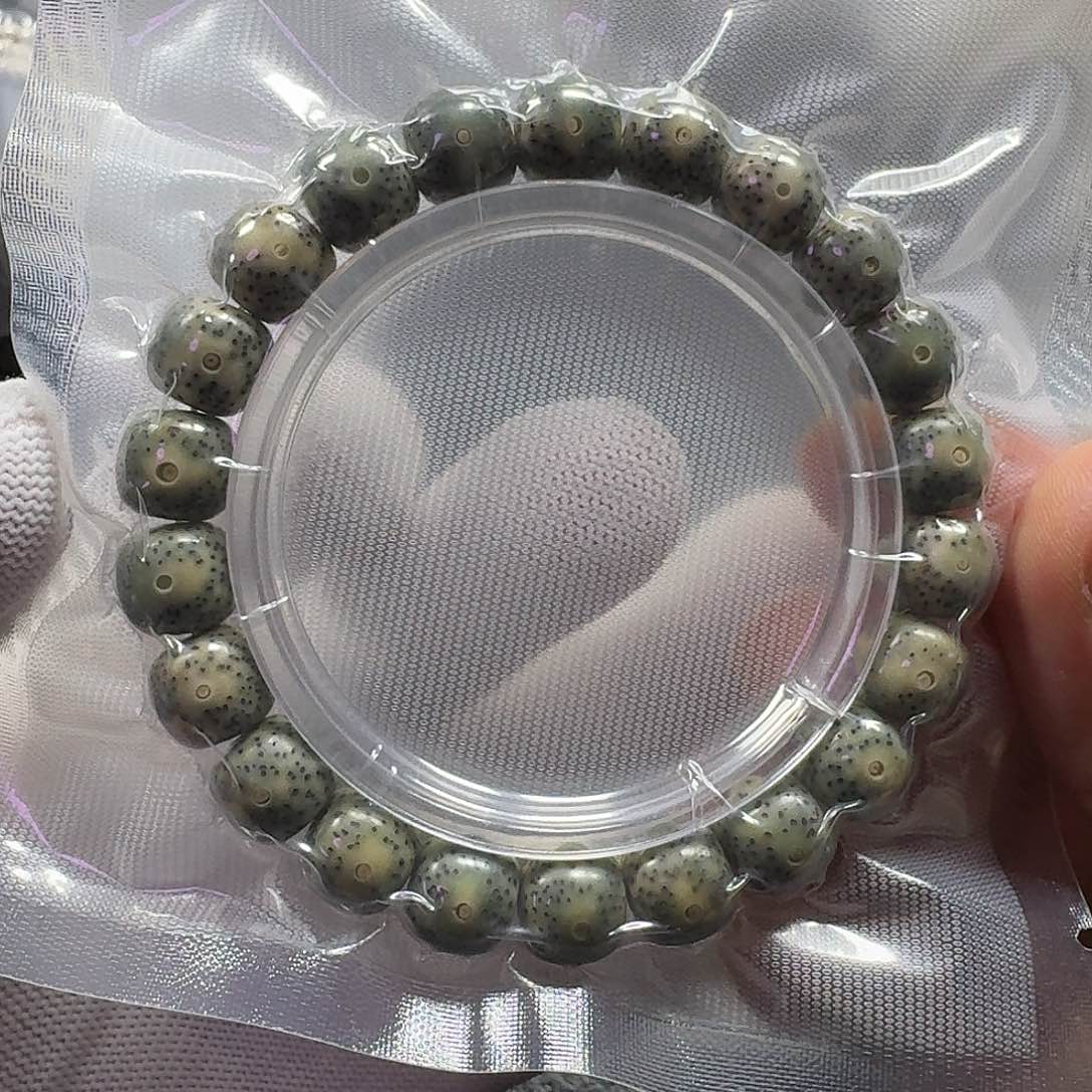 星月菩提手串星月菩提11*10石玉料（轻微走色）