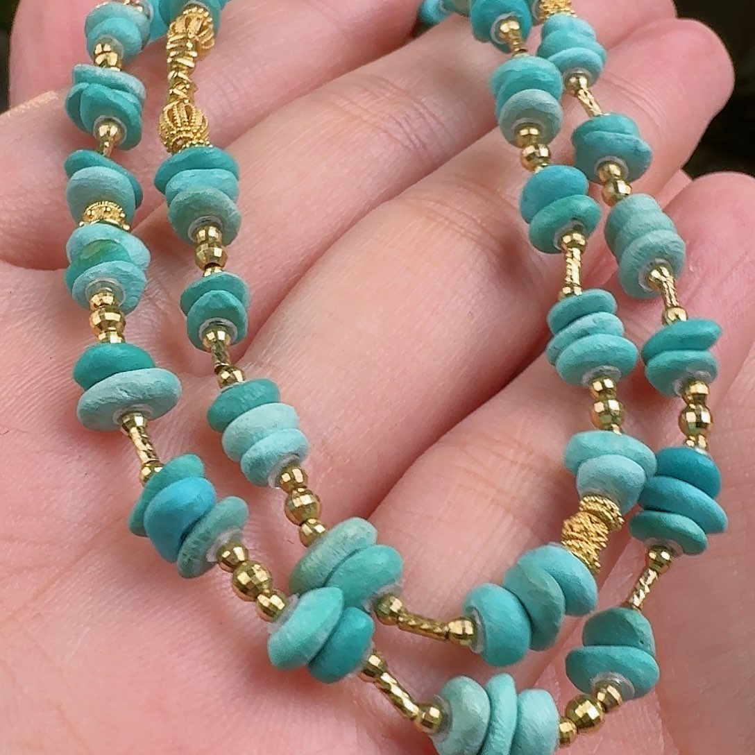 绿松石珠宝奇石18K金镶嵌