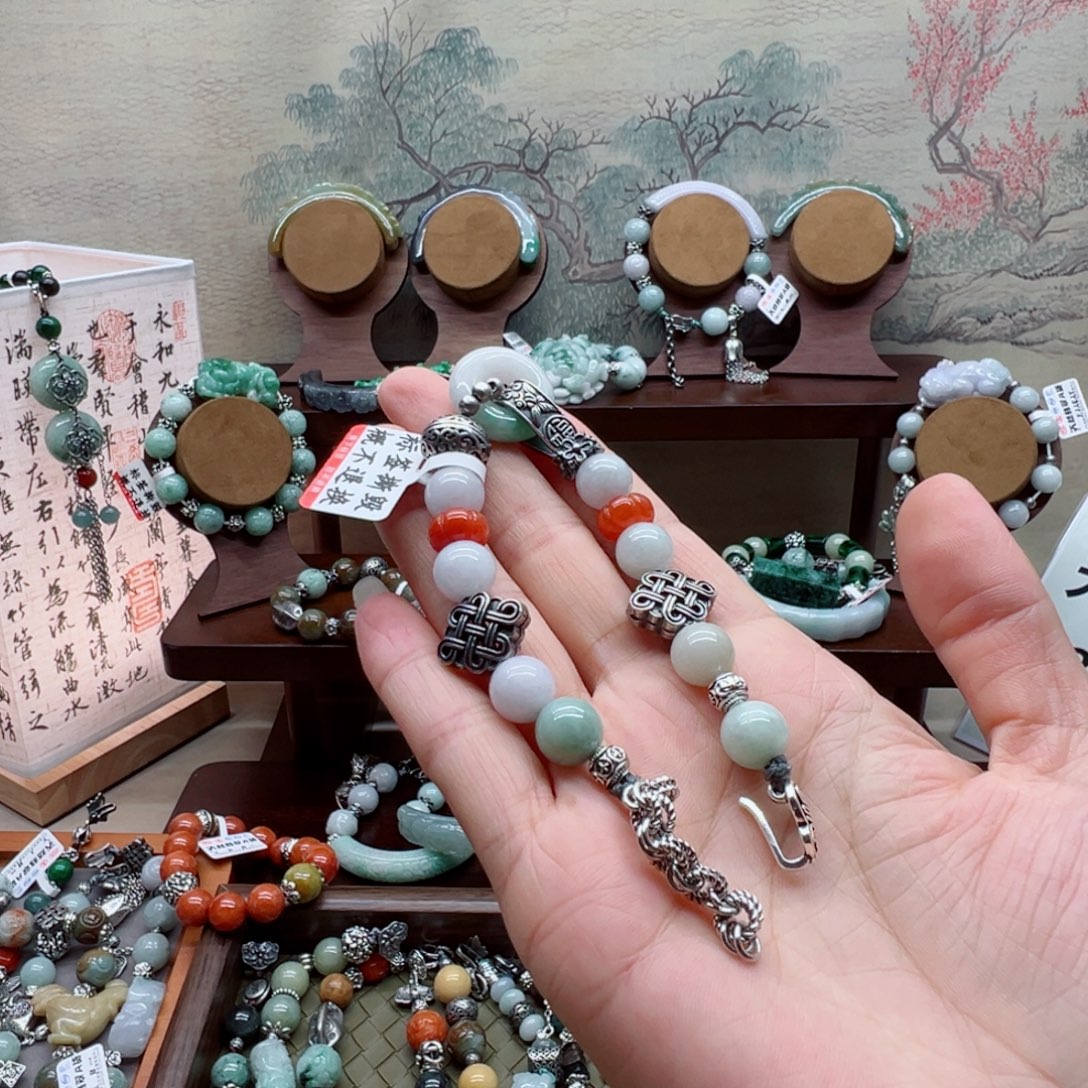 细***流未镶嵌手链翡翠翡翠手串