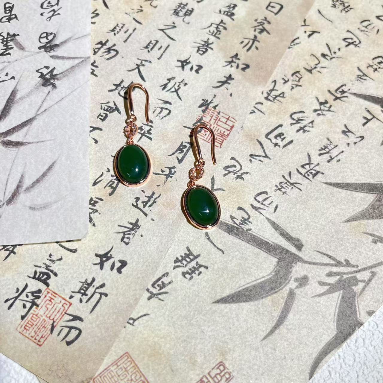 天然和田玉 复古百搭耳坠 多样性发货拍一发一 H294