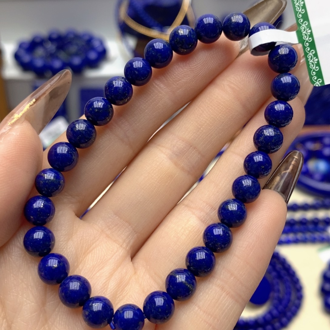 青金石未镶嵌手链6.5mm