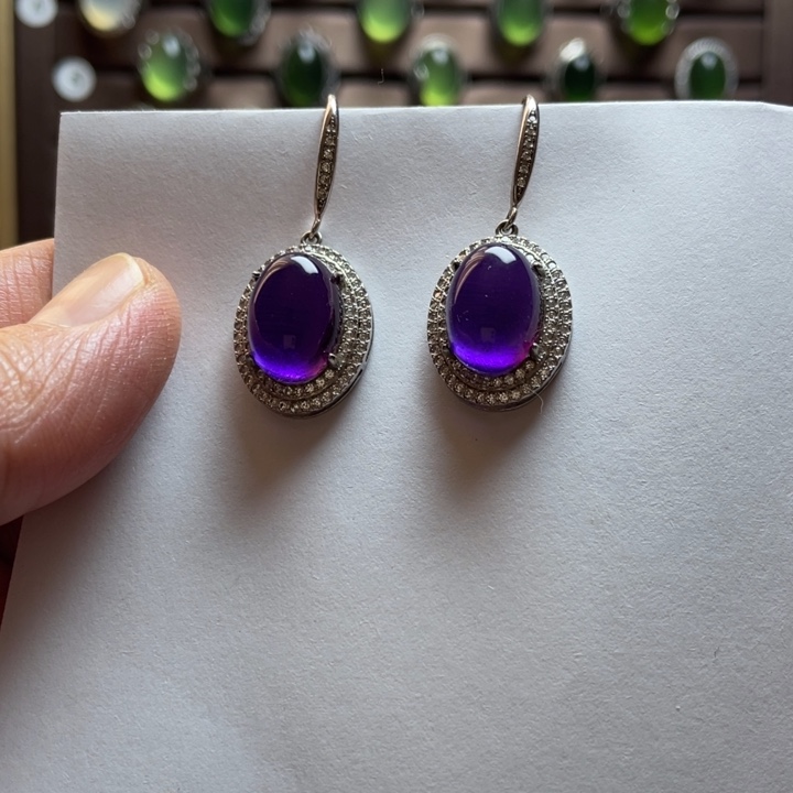 岫玉银S925镶嵌戒指