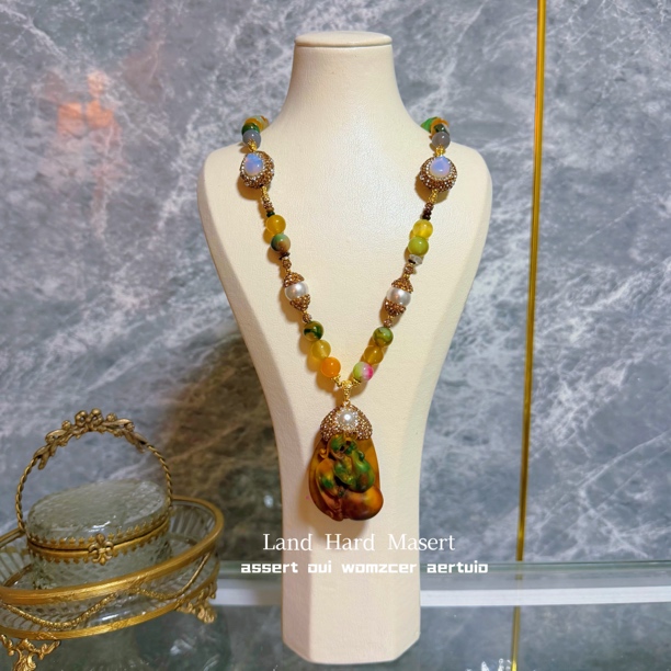 铜合金项链 塔纳尔班芙娜系列 多彩颗粒2361手工复古镶嵌彩色