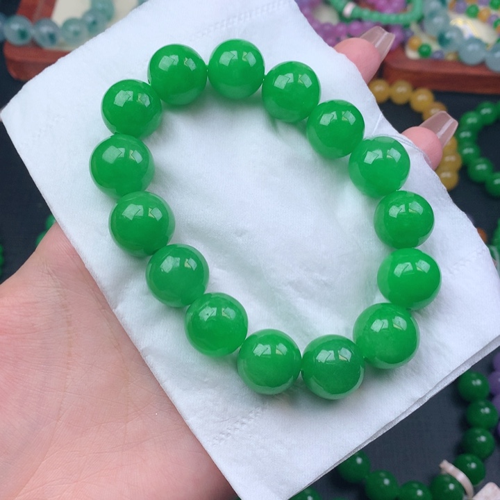 强***笑缅料卡15手串 一物一证