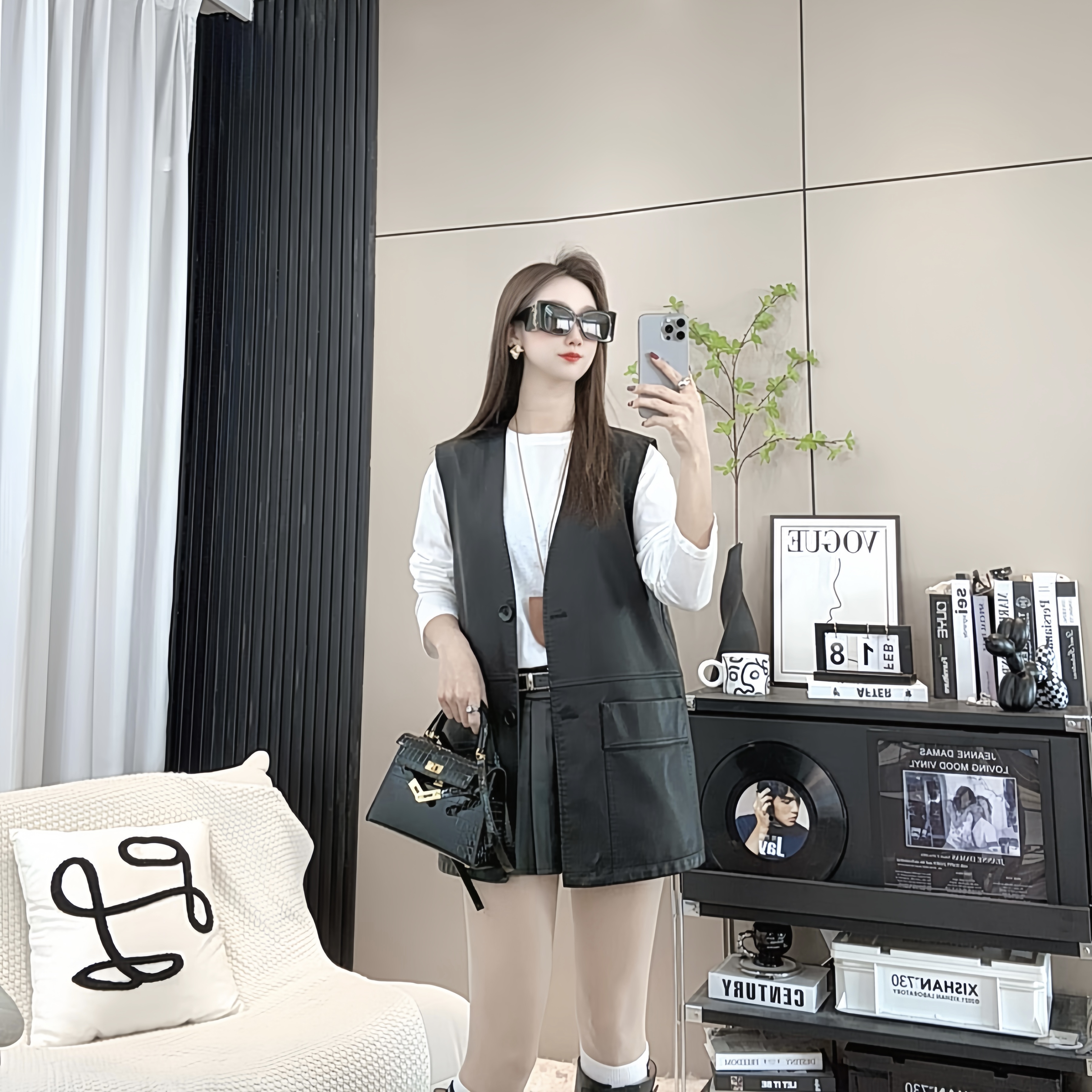 YUXI【松弛公式】春季新款宽松显瘦高级气质女装马甲外套