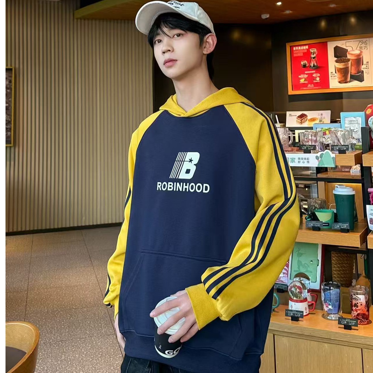 男童青少年秋款ROBINHOOD印花连帽卫衣  8822（150-180）