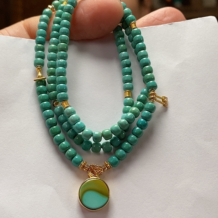 绿松石珠宝奇石18K金镶嵌