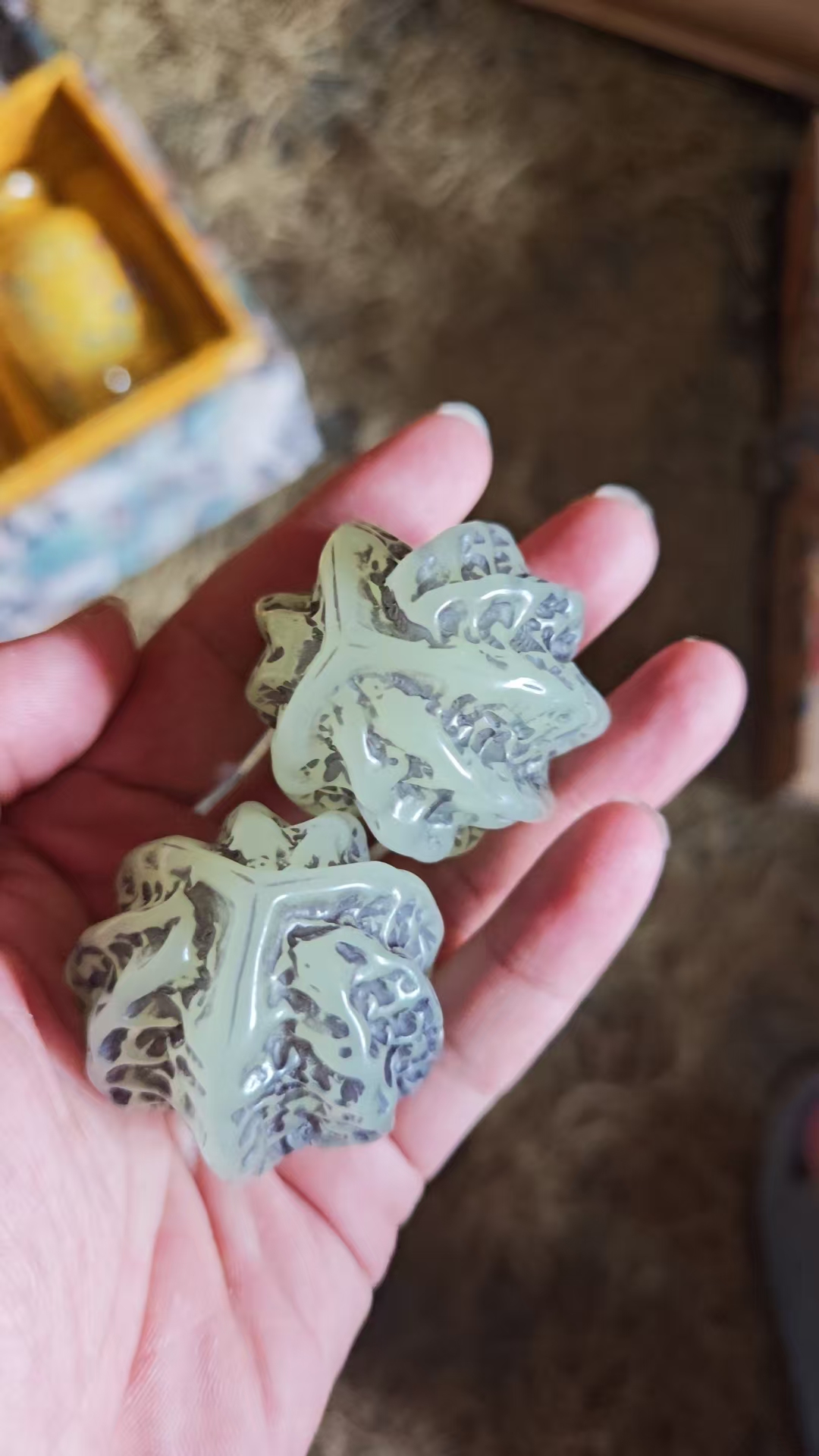 家居饰品  一对核桃 流水家居摆件工艺品