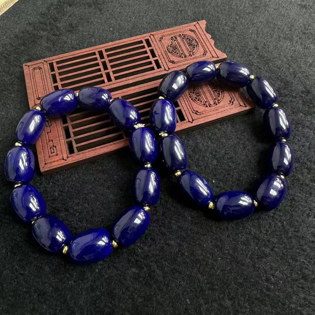 【刘少文】卡13左右无际之蓝玛瑙手串-MS-E100-多样性只发一件