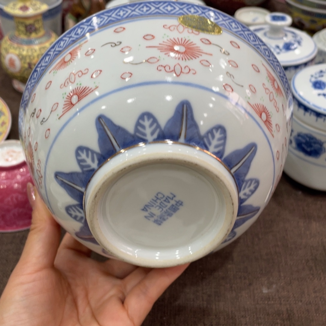 瓷片景德镇彩米通饭碗