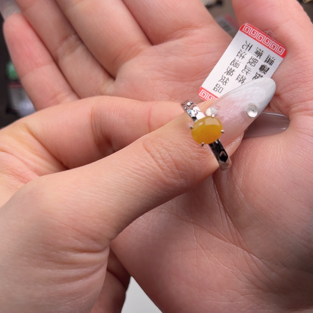 翡翠戒指银S925镶嵌66999