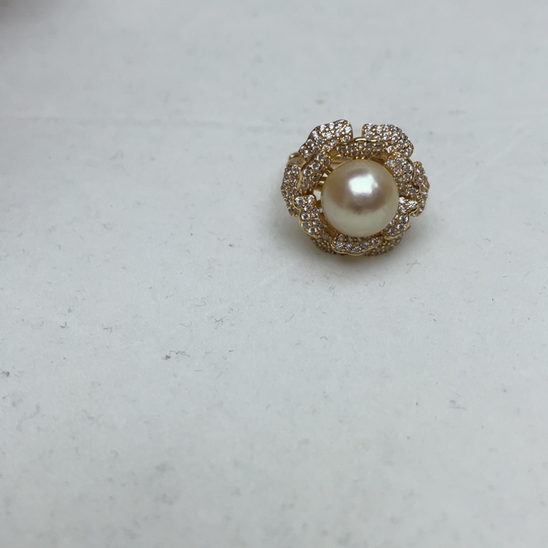 海水珍珠银S925镶嵌戒指