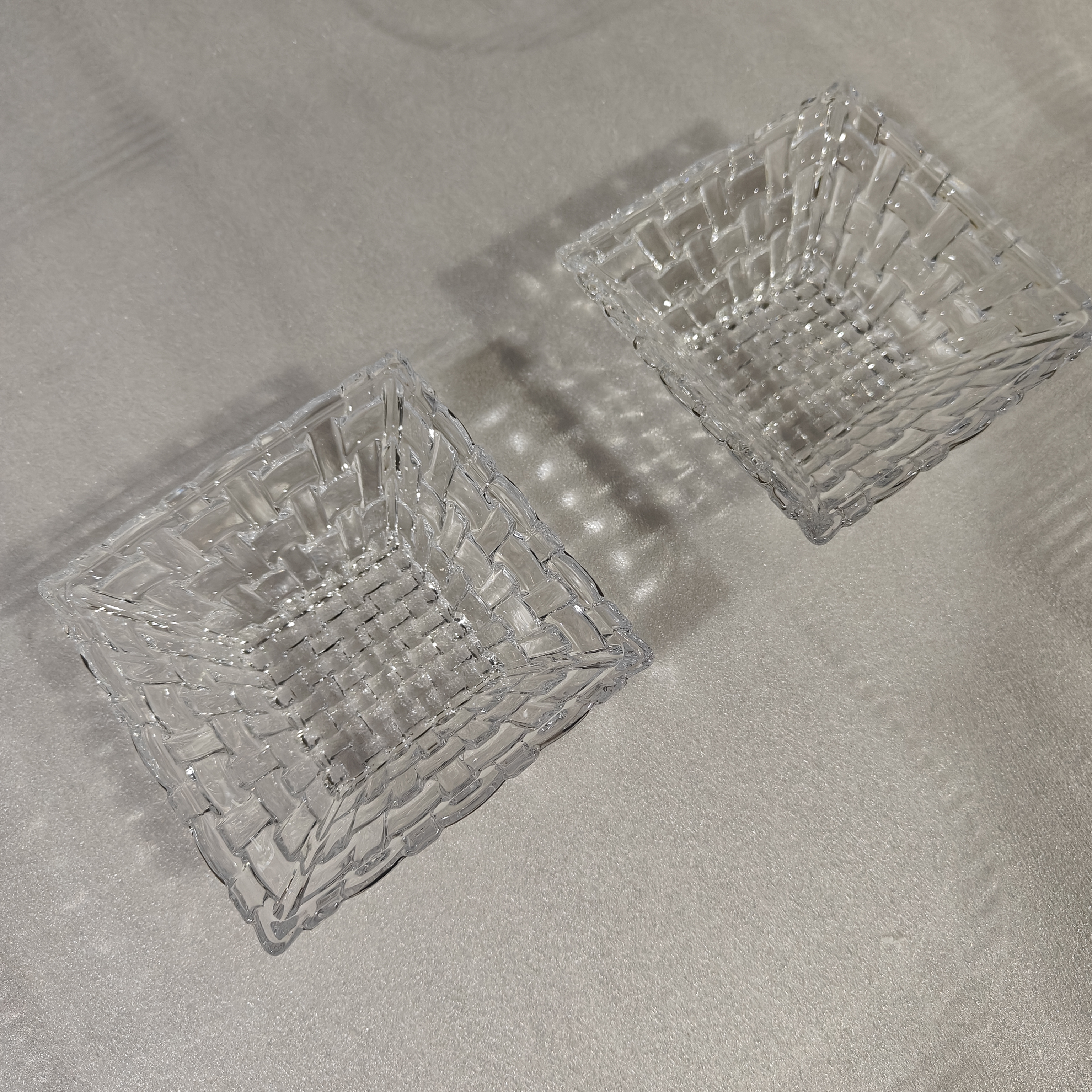 编织正方碗/水晶玻璃/12×12cm/工厂推荐