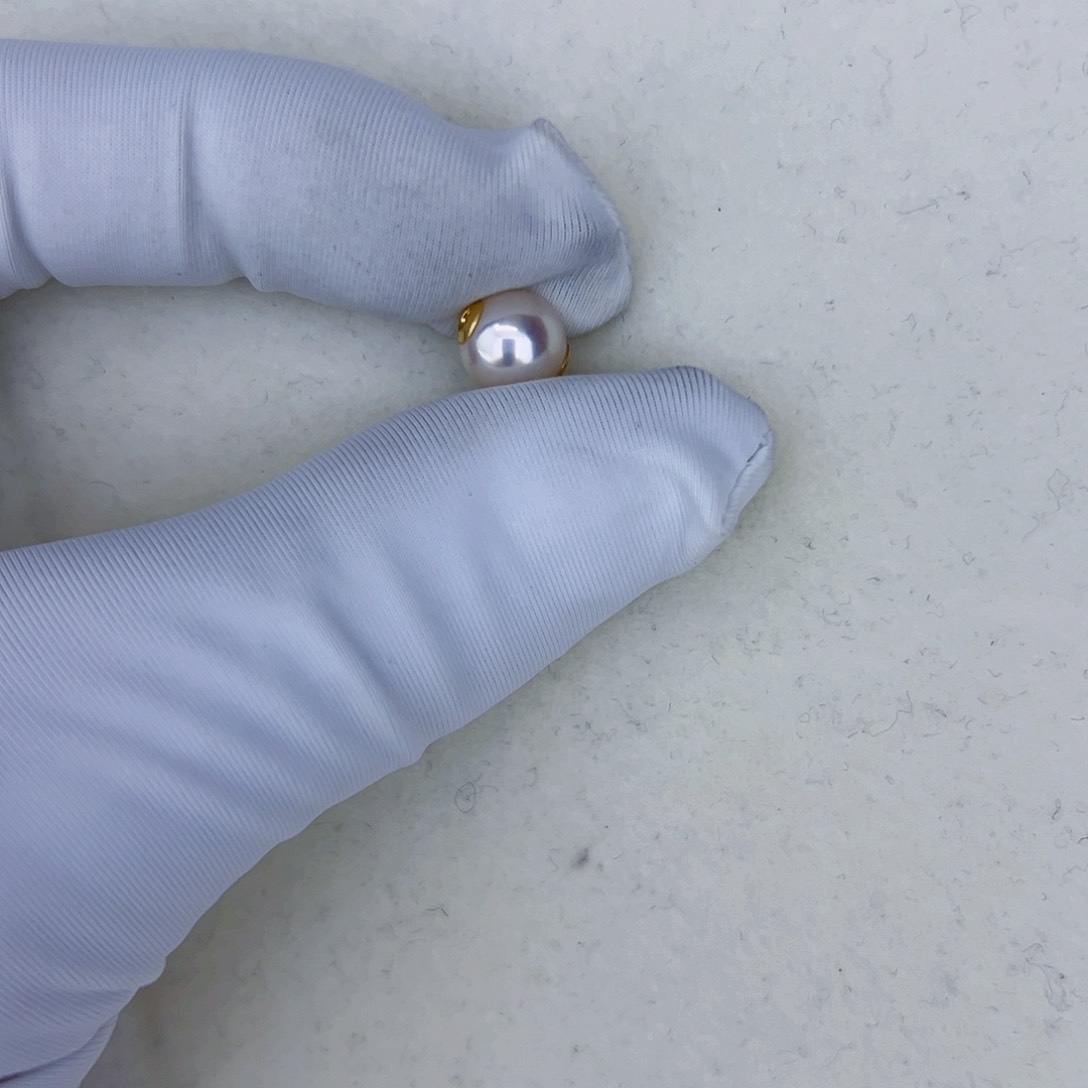 海水珍珠海水akoya路路通吊坠7-8mm18K金镶嵌