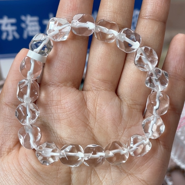 水晶手串未镶嵌雒***盖纯净体随型