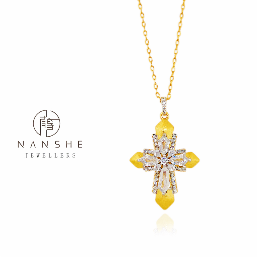 NANSHE/南奢 手工拉丝十字架项链时尚L1102