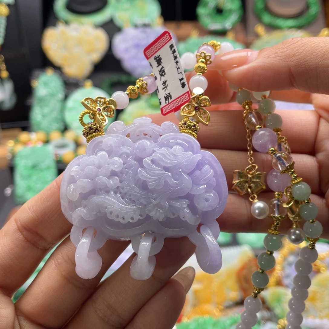 翡翠未镶嵌颈饰代编织