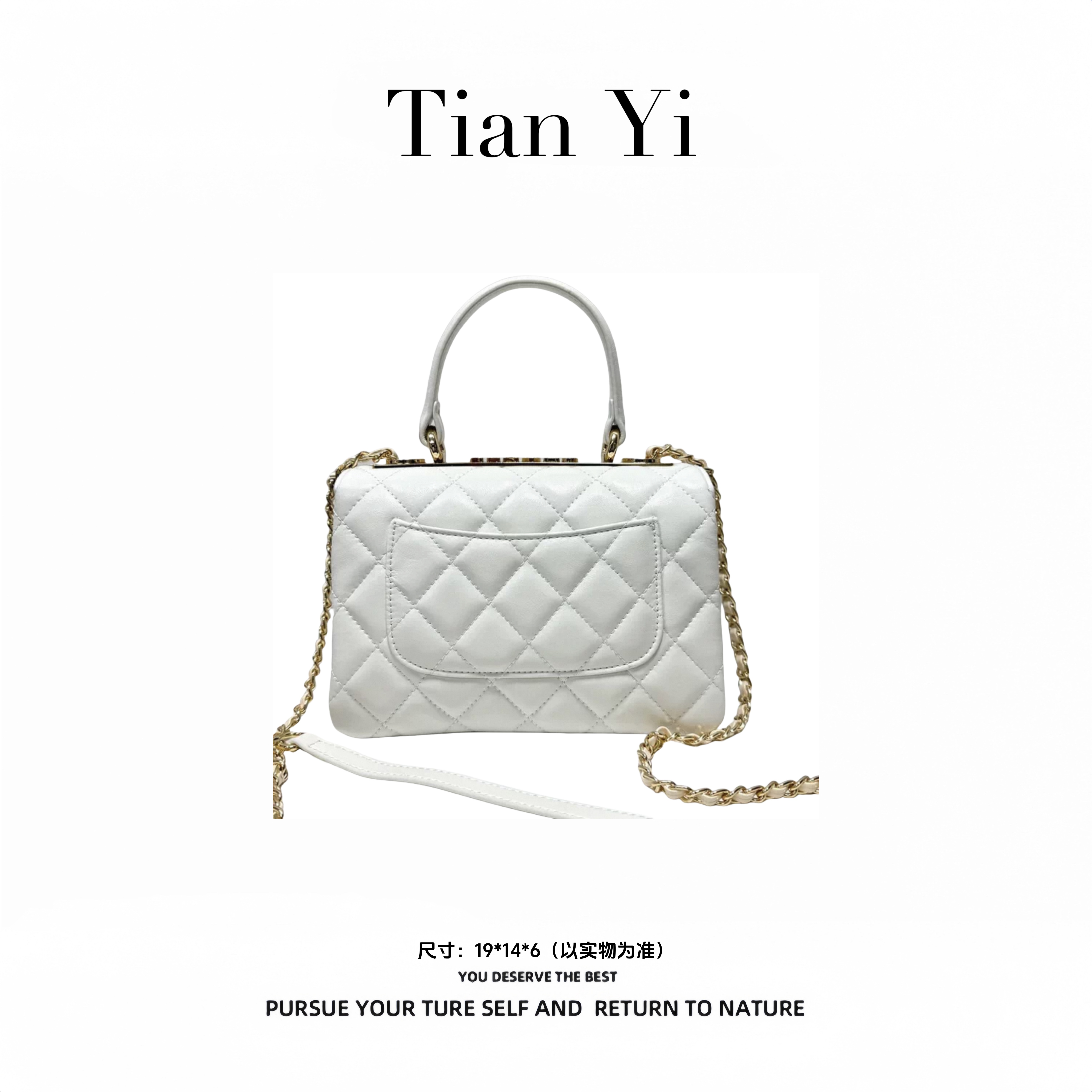 【Tian Yi渠道货】-2025新款轻奢单肩手提斜跨包  8192 米白