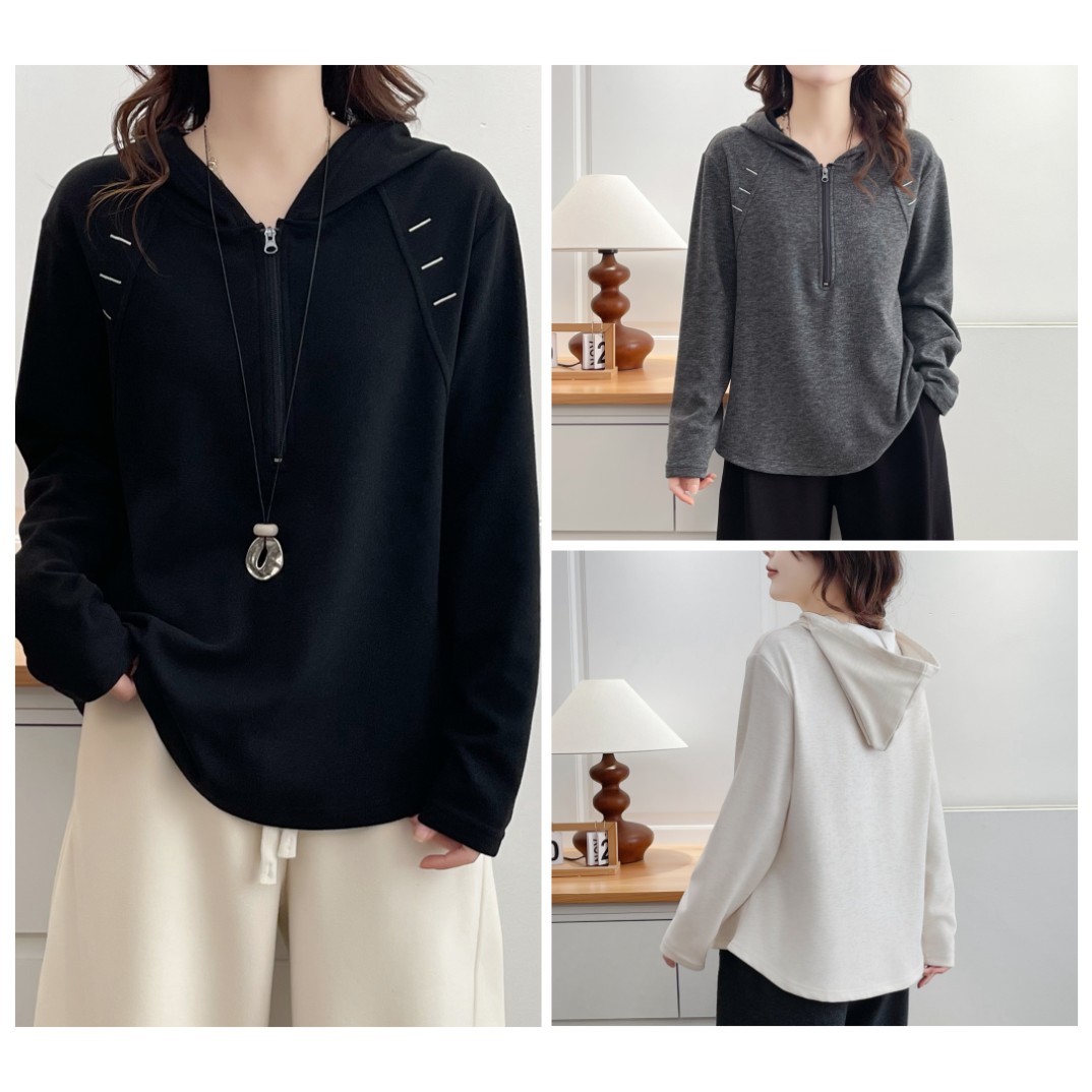 110-195斤大码女装胖mm冬装休闲连帽保暖加厚T恤显瘦内搭打底衫